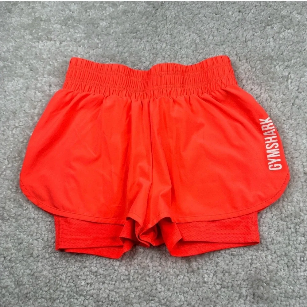 Gymshark Women's Pulse Mid Rise Shorts - in Coral - Picture 2 of 7